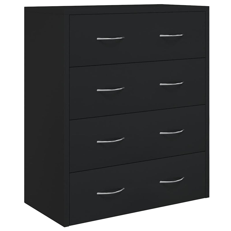 Servantă cu 4 sertare, negru, 60x30,5x71 cm