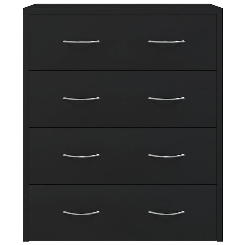 Servantă cu 4 sertare, negru, 60x30,5x71 cm