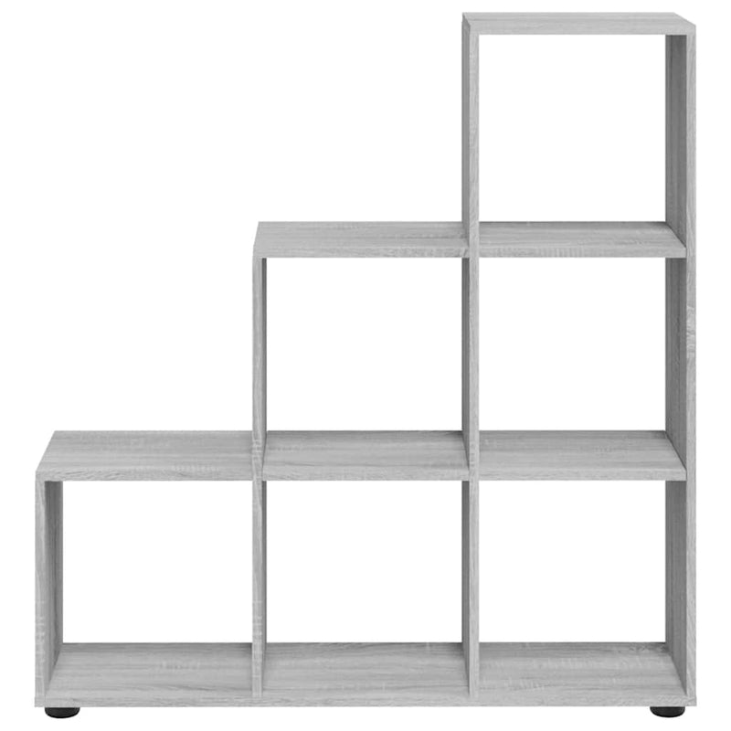 Bibliotecă în trepte, gri sonoma, 107 cm, lemn compozit