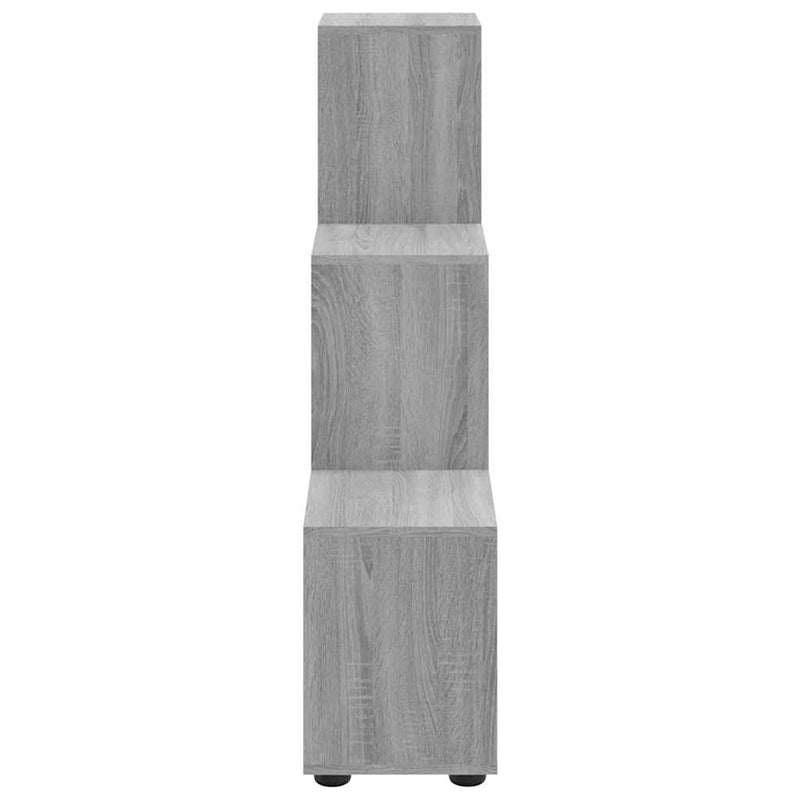 Bibliotecă în trepte, gri sonoma, 107 cm, lemn compozit