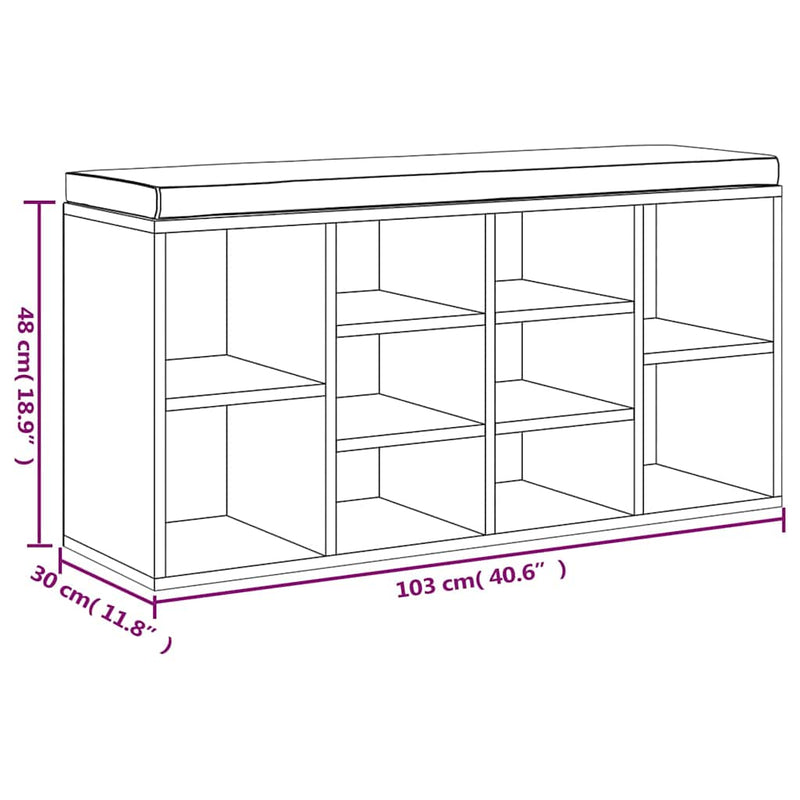 Bancheta pantofar, alb extralucios, 103x30x48 cm, lemn compozit