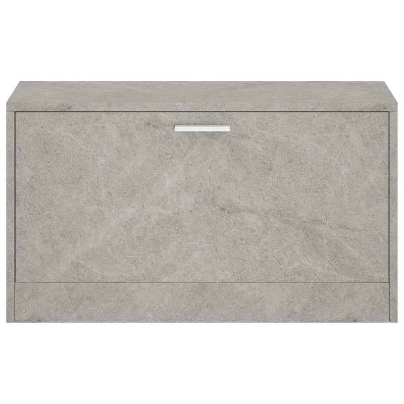 Bancheta pantofar, gri beton, 80x24x45 cm, lemn compozit