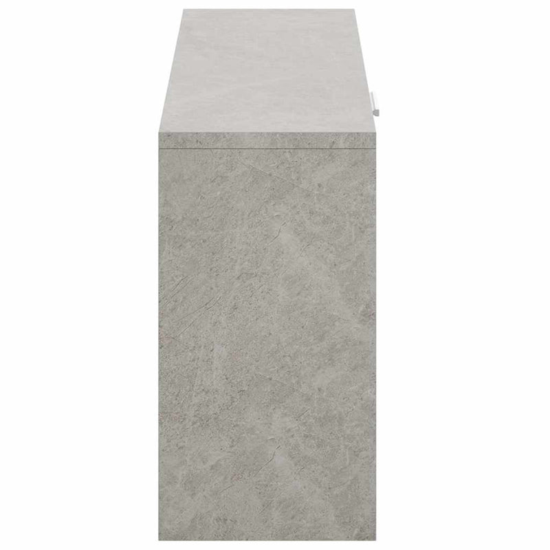 Bancheta pantofar, gri beton, 80x24x45 cm, lemn compozit