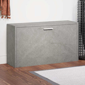 Bancheta pantofar, gri beton, 80x24x45 cm, lemn compozit