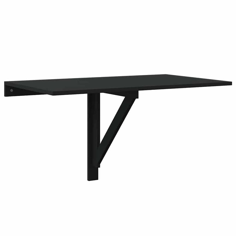 Masă de perete pliantă, negru, 100x60x56 cm, lemn compozit