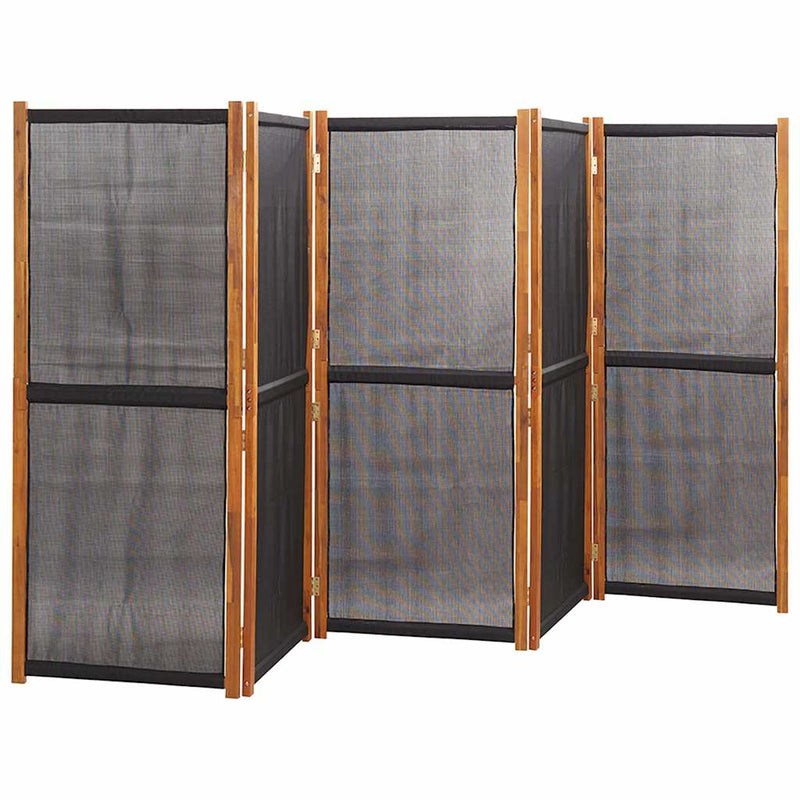 Paravan de cameră cu 5 panouri, negru, 350x180 cm