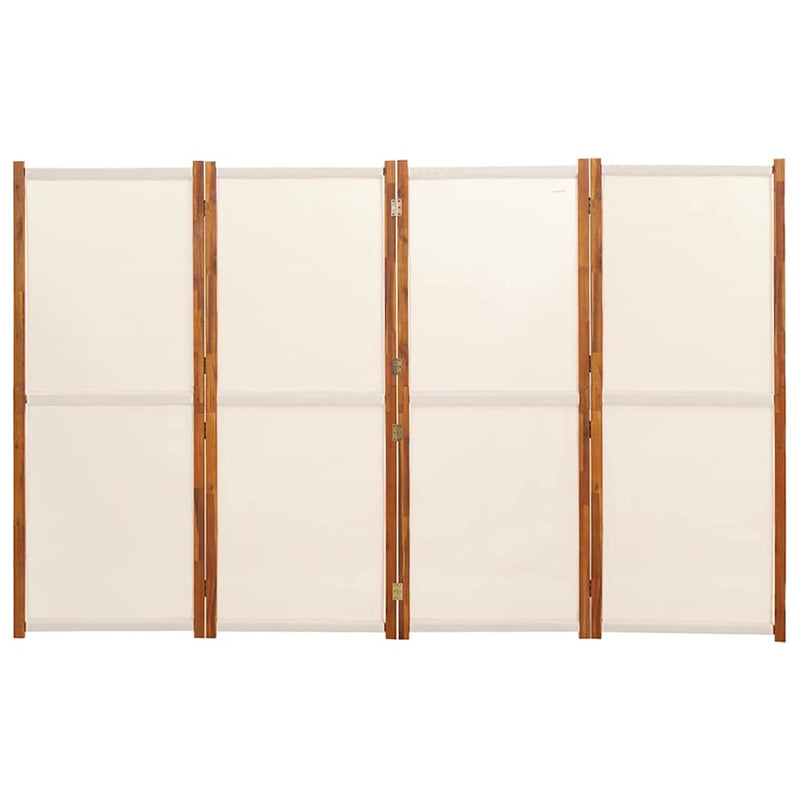 Paravan de cameră cu 4 panouri, alb crem, 280x180 cm
