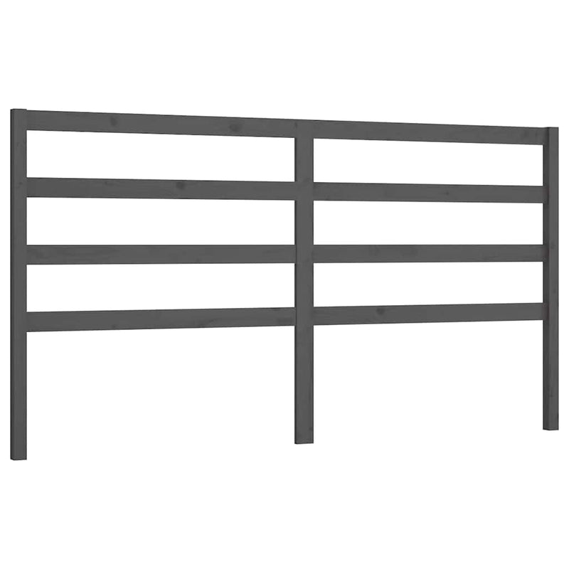 Tăblie de pat, gri, 206x4x100 cm, lemn masiv de pin