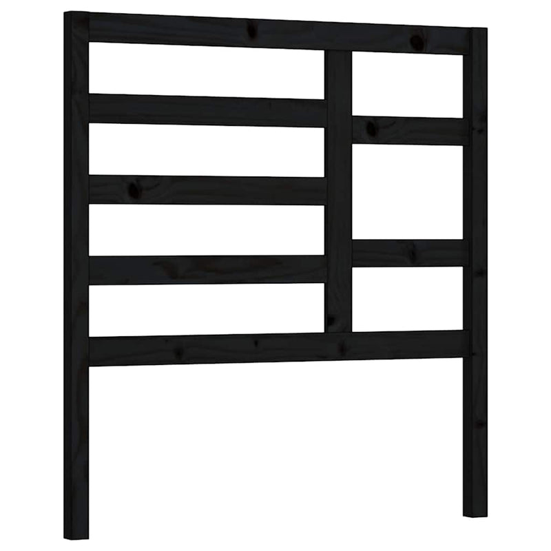 Tăblie de pat, negru, 96x4x104 cm, lemn masiv de pin
