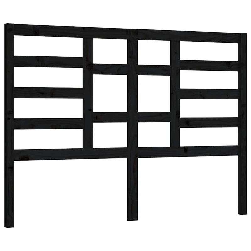 Tăblie de pat, negru, 156x4x104 cm, lemn masiv de pin