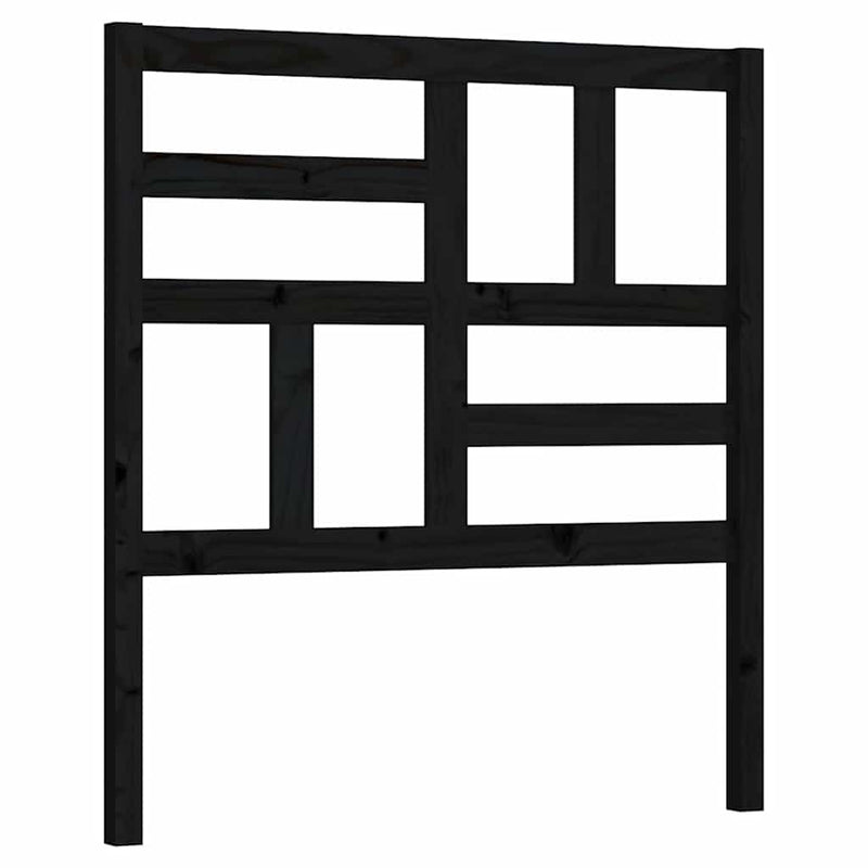 Tăblie de pat, negru, 81x4x104 cm, lemn masiv de pin