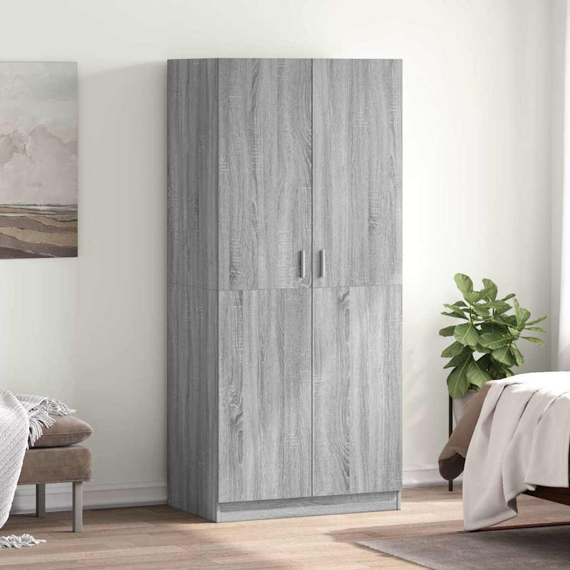 Șifonier, gri sonoma, 80x52x180 cm, lemn prelucrat