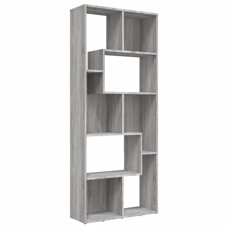 Bibliotecă, gri sonoma, 67x24x161 cm, lemn prelucrat