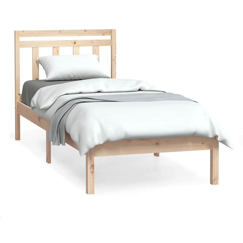 Cadru de pat mic single, 75x190 cm, lemn masiv