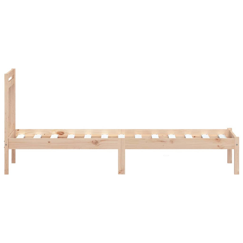 Cadru de pat mic single, 75x190 cm, lemn masiv