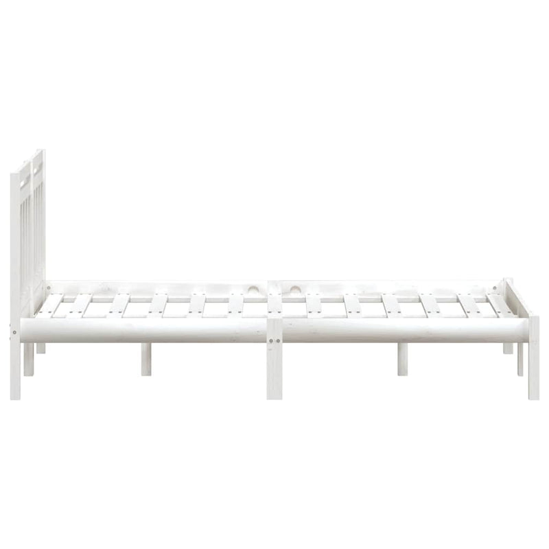 Cadru pat, alb, 140x200 cm, lemn masiv de pin