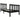 Cadru de pat mic single, negru, 75x190 cm, lemn masiv