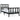 Cadru de pat mic single, negru, 75x190 cm, lemn masiv