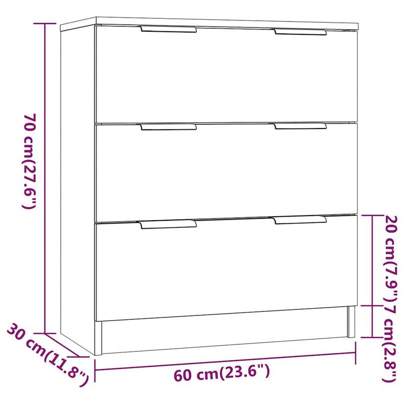 Dulap, stejar Sonoma, 60x30x70 cm, lemn prelucrat