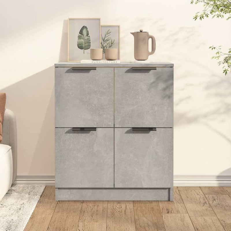 Dulap, gri beton, 60x30x70 cm, lemn prelucrat