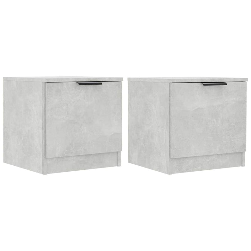 Noptiere, 2 buc., gri beton, 40x39x40 cm