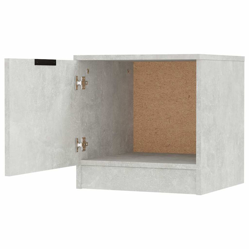 Noptiere, 2 buc., gri beton, 40x39x40 cm