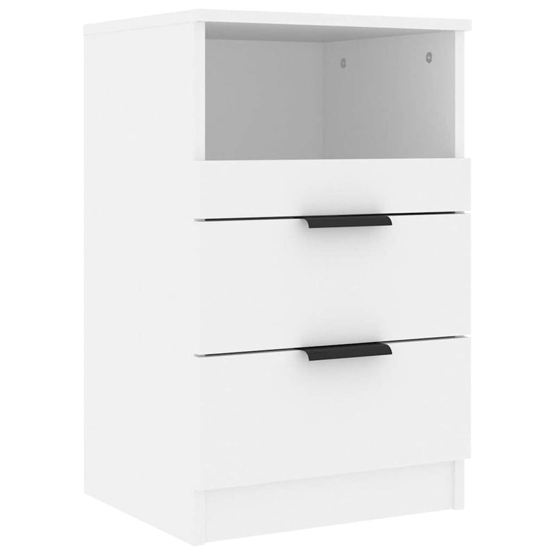 Noptiere 2 buc. Alb Medium Engineered wood