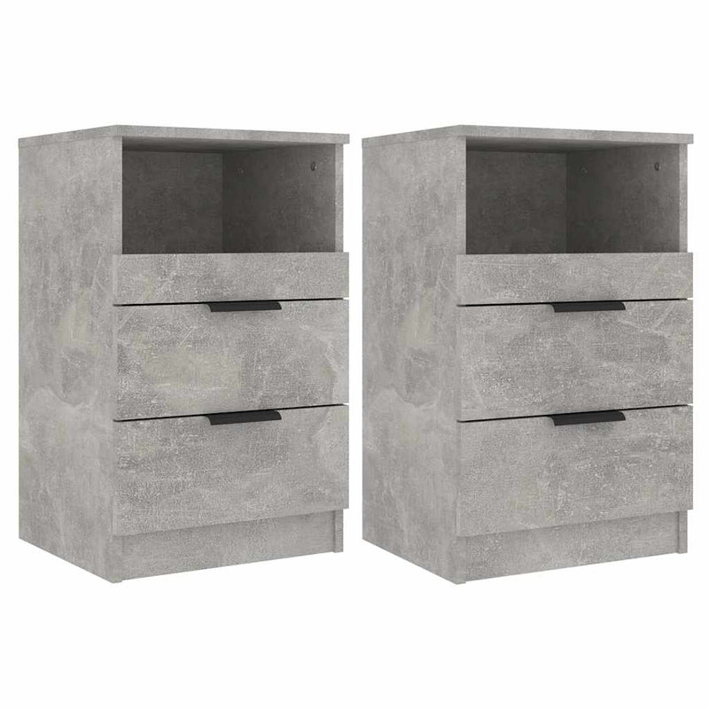 Noptiere 2 buc. Gri Beton Standard Engineered wood