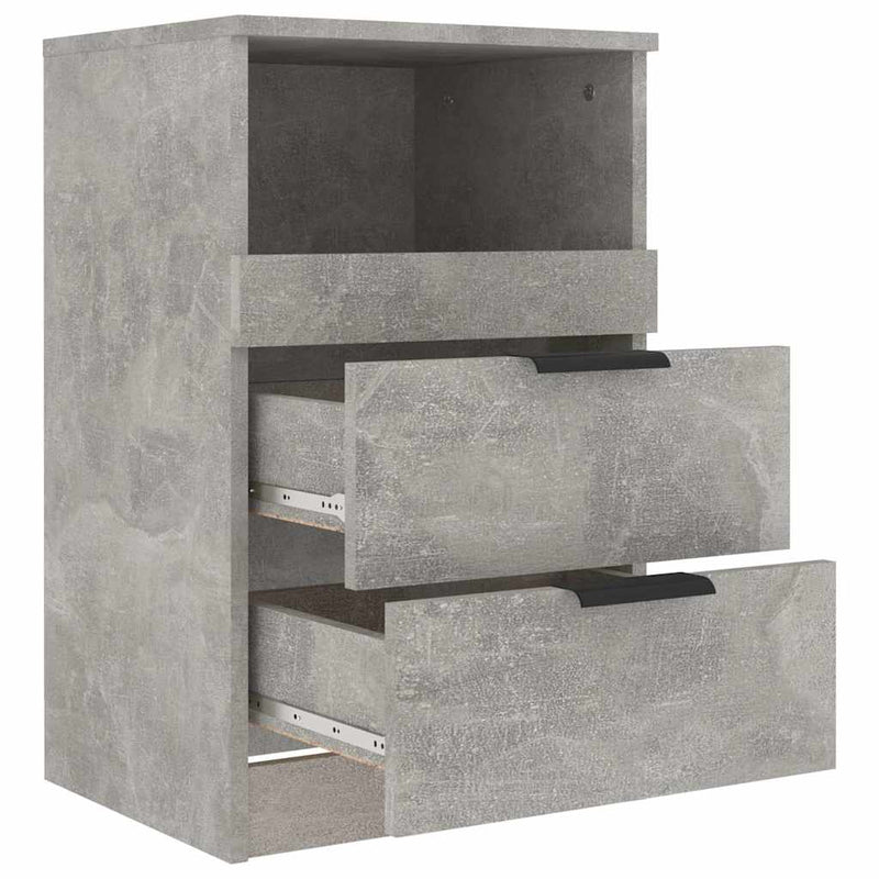 Noptiere 2 buc. Gri Beton Standard Engineered wood