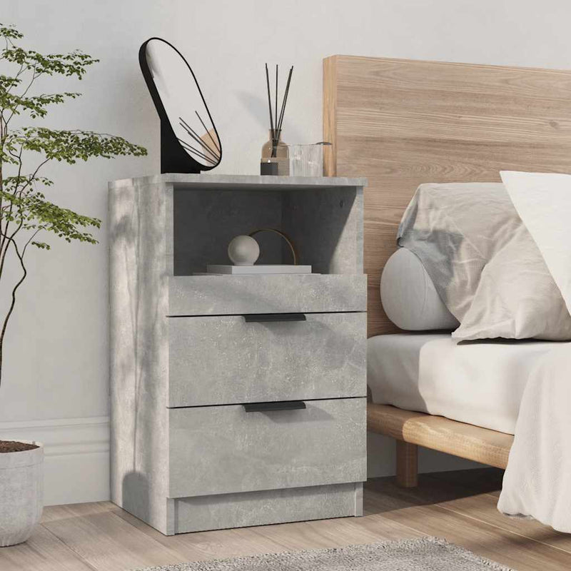 Noptiere 2 buc. Gri Beton Standard Engineered wood