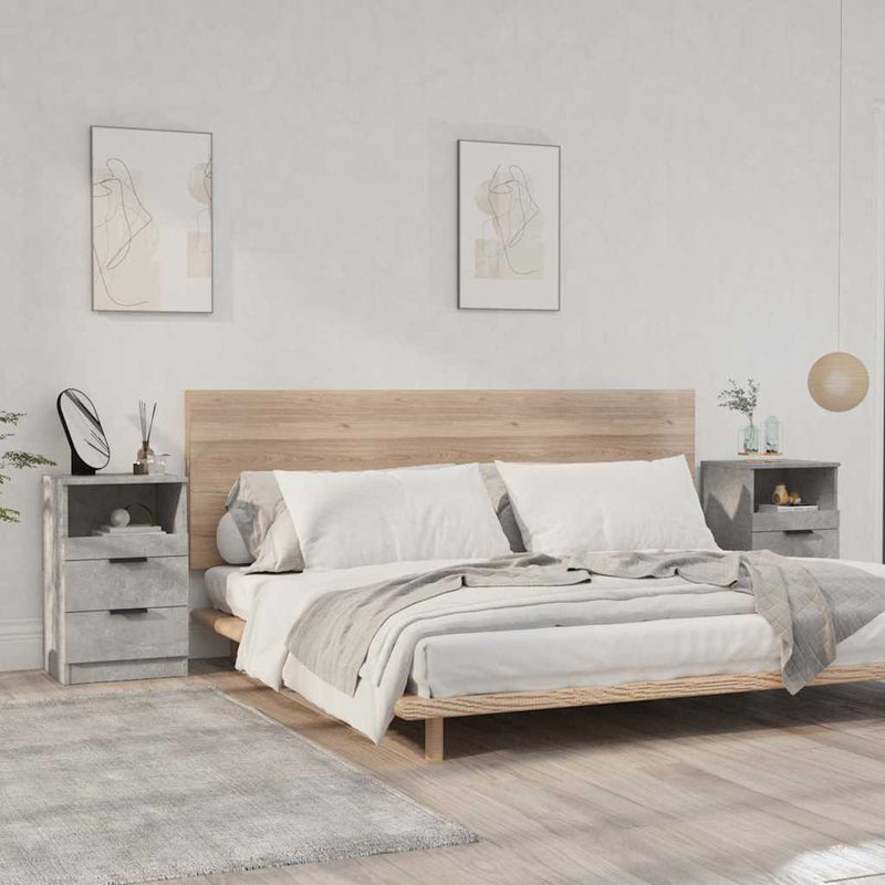 Noptiere 2 buc. Gri Beton Standard Engineered wood