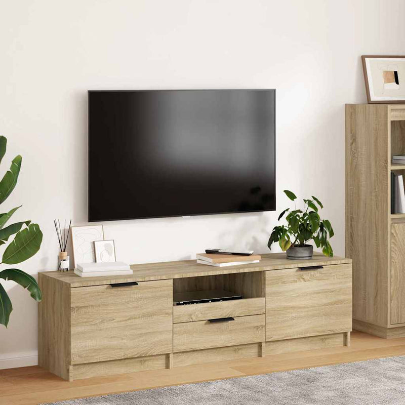 Comodă TV din stejar Sonoma 140x35x40 cm, lemn stratificat