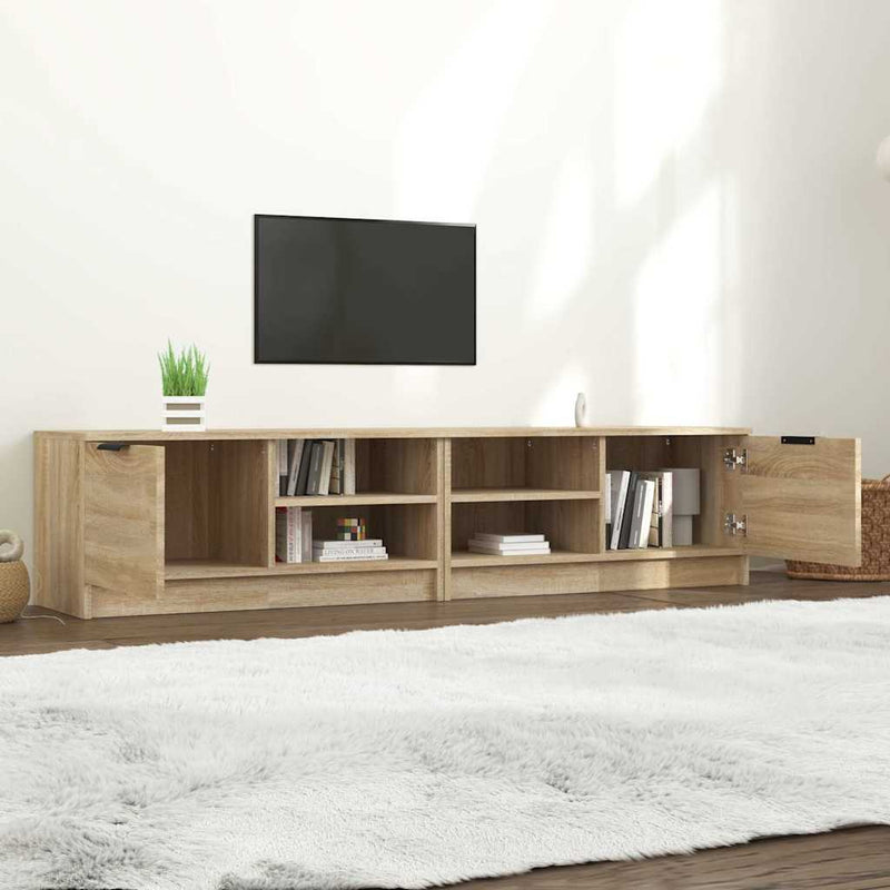Comodă TV, 2 buc., stejar sonoma, 80x35x36,5 cm, lemn prelucrat