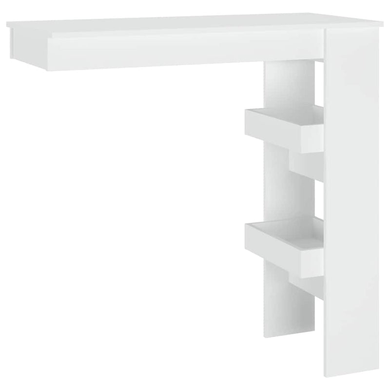 Masă bar de perete, alb, 102x45x103,5 cm, lemn compozit