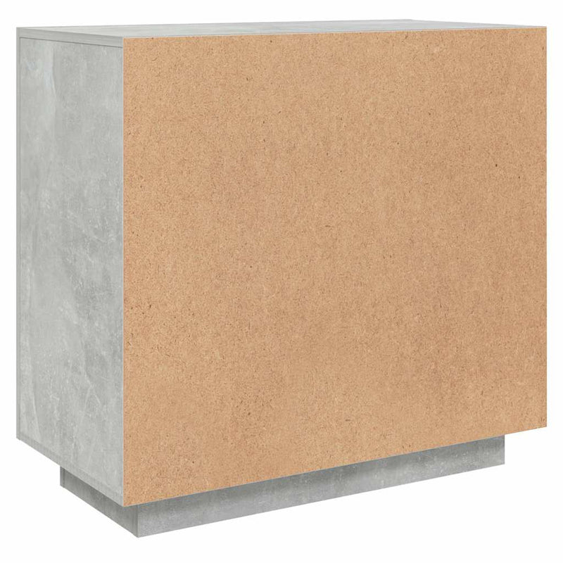 Dulap, gri beton, 80x40x75 cm, lemn prelucrat