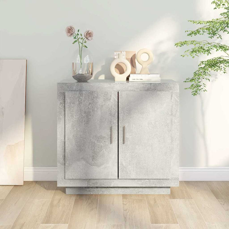 Dulap, gri beton, 80x40x75 cm, lemn prelucrat
