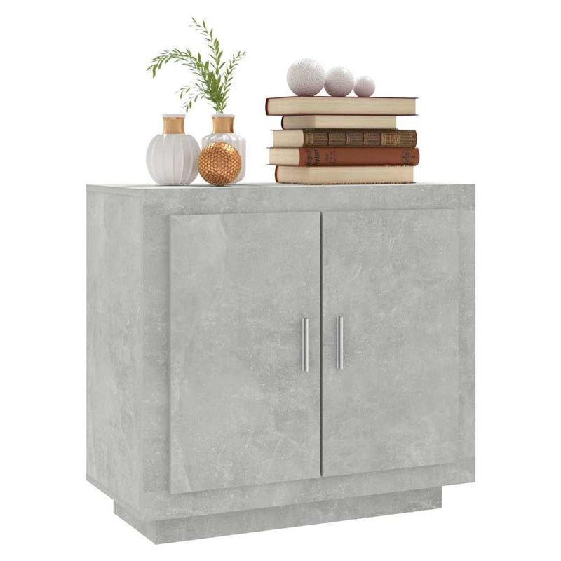 Dulap, gri beton, 80x40x75 cm, lemn prelucrat