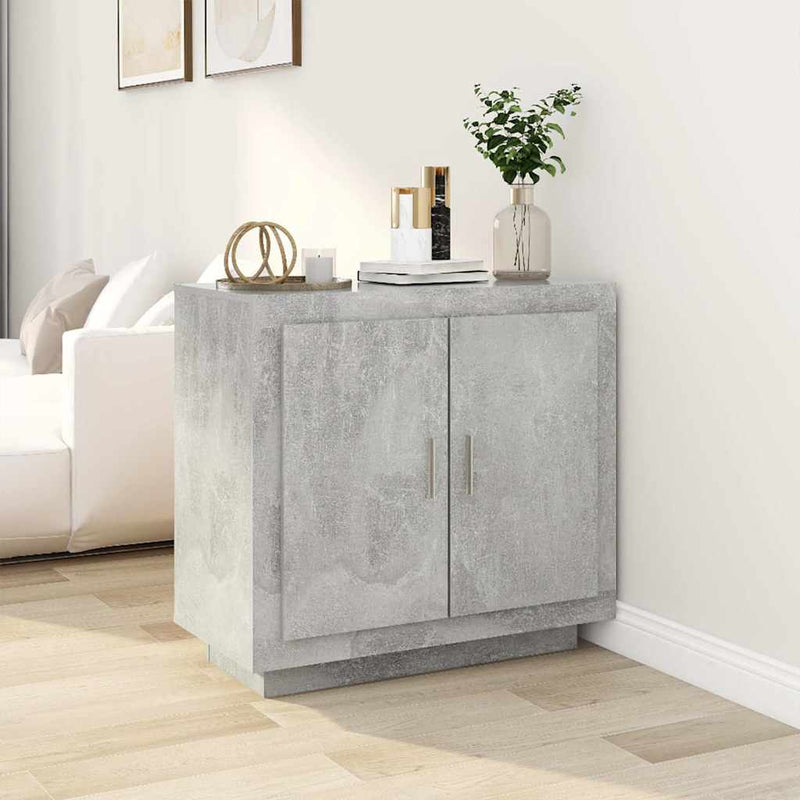 Dulap, gri beton, 80x40x75 cm, lemn prelucrat