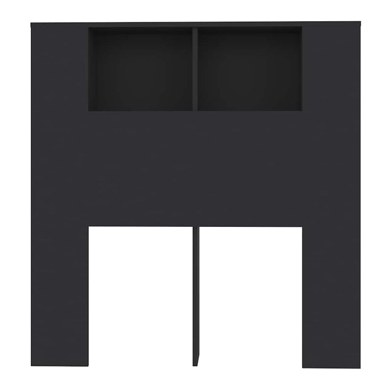 Tăblie de pat cu dulap, negru, 100x18,5x102,5 cm