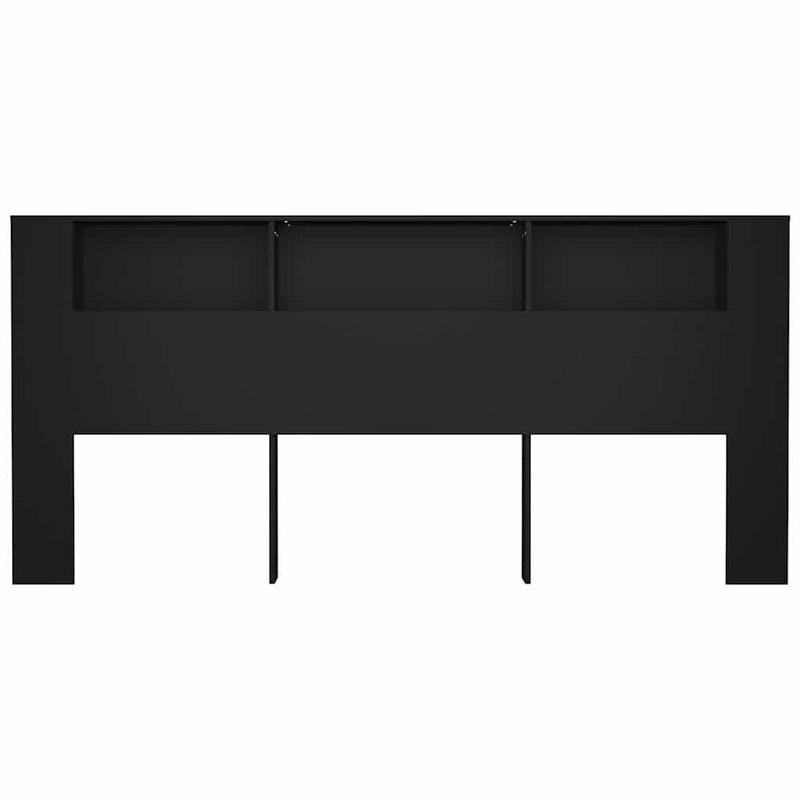 Tăblie de pat cu dulap, negru, 220x18,5x104,5 cm