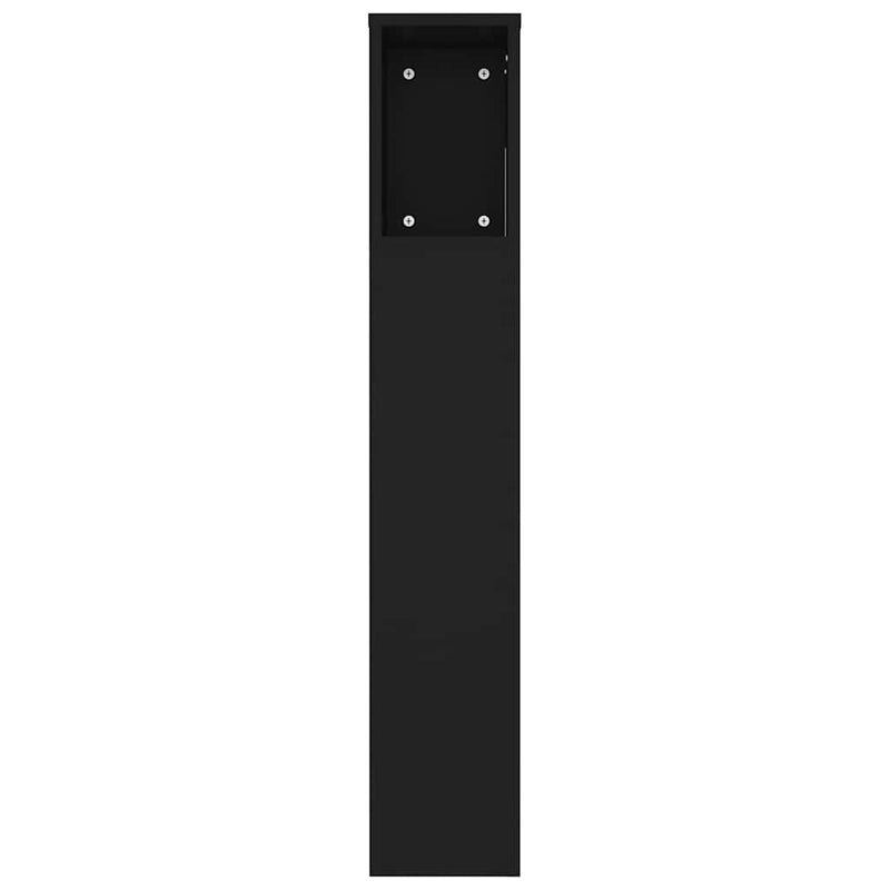 Tăblie de pat cu dulap, negru, 220x18,5x104,5 cm
