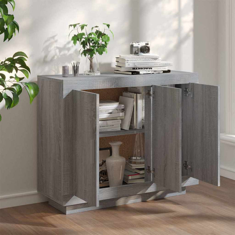 Dulap, sonoma gri, 92x35x75 cm, lemn compozit