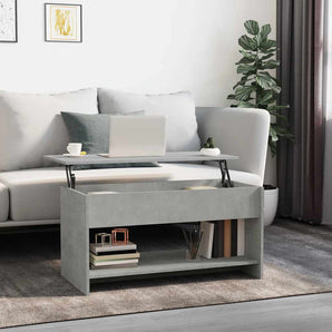 Măsuță de cafea, gri beton, 102x50x52,5 cm, lemn prelucrat
