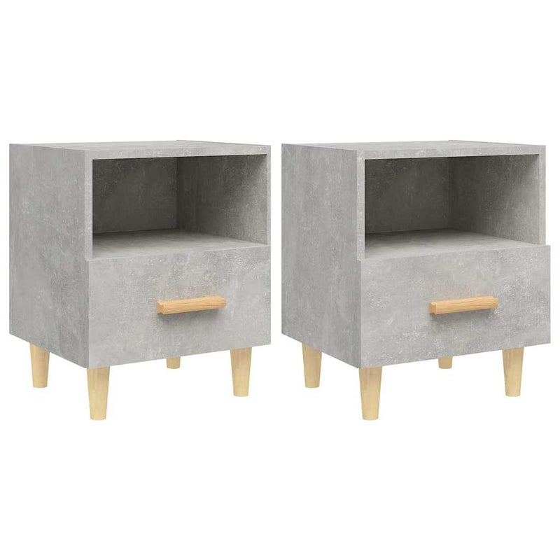 Noptiere, 2 buc., gri beton, 40x35x47 cm