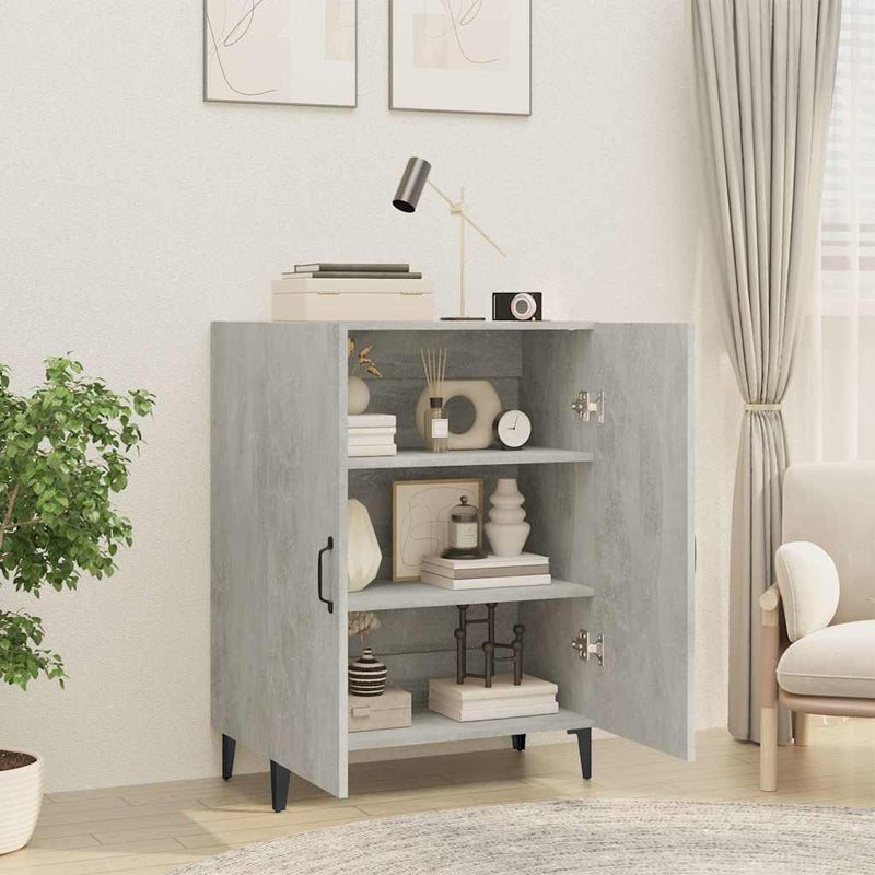 Servantă, gri beton, 70x34x90 cm, lemn prelucrat