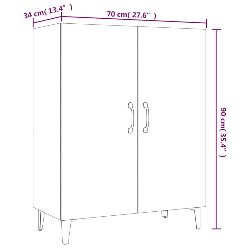 Servantă, gri beton, 70x34x90 cm, lemn prelucrat