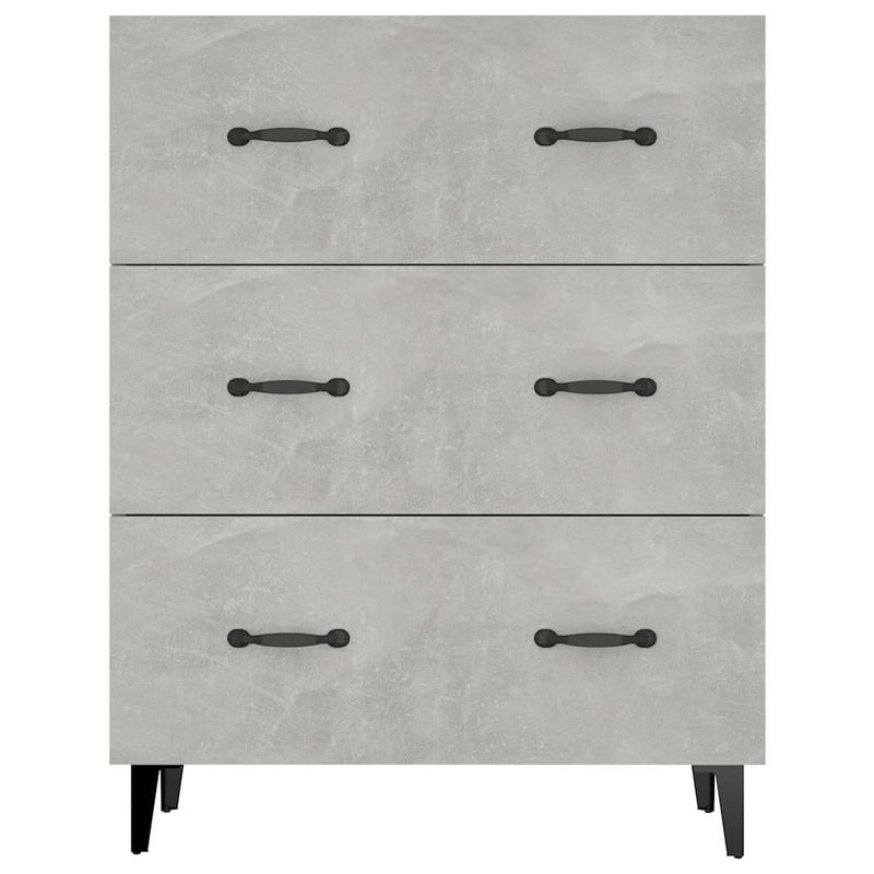 Dulap, gri beton, 69,5x34x90 cm, lemn compozit