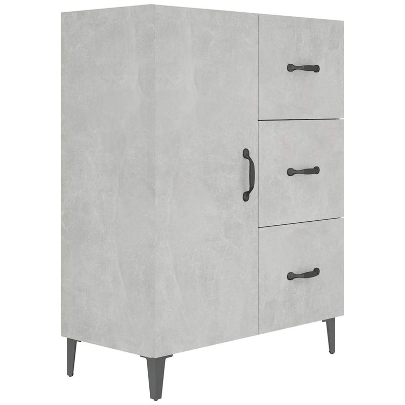 Dulap, gri beton, 69,5x34x90 cm, lemn compozit
