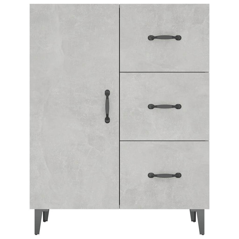 Dulap, gri beton, 69,5x34x90 cm, lemn compozit