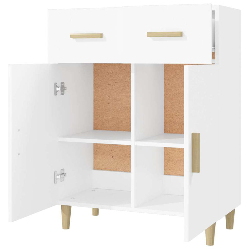 Servantă, alb, 69,5x34x89 cm, lemn prelucrat